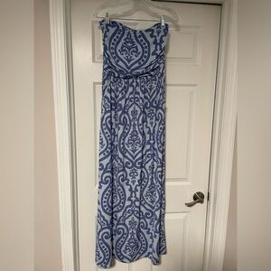 Vanilla Bay Blue and White Maxi Dress